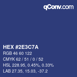 Color code: HEX #2E3C7A | qconv.com