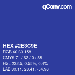 カラーコード: HEX #2E3C9E | qconv.com