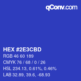 Color code: HEX #2E3CBD | qconv.com