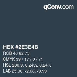 Color code: HEX #2E3E4B | qconv.com