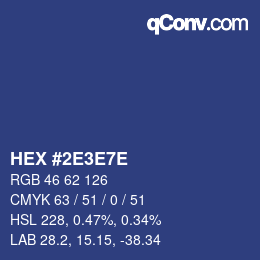 Farbcode: HEX #2E3E7E | qconv.com