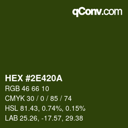 Color code: HEX #2E420A | qconv.com