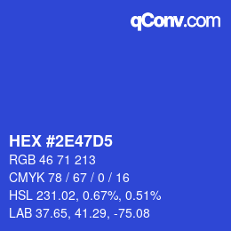 カラーコード: HEX #2E47D5 | qconv.com