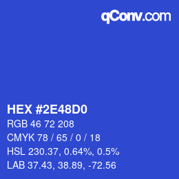 Color code: HEX #2E48D0 | qconv.com