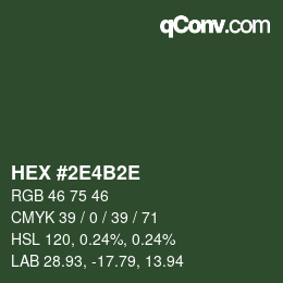 Color code: HEX #2E4B2E | qconv.com