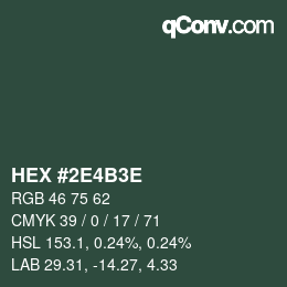 Color code: HEX #2E4B3E | qconv.com