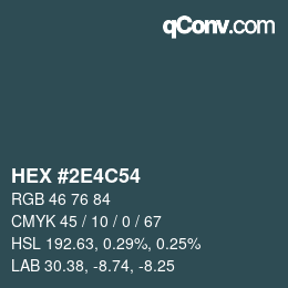 Color code: HEX #2E4C54 | qconv.com
