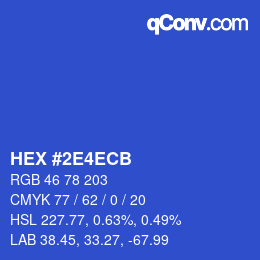 Color code: HEX #2E4ECB | qconv.com