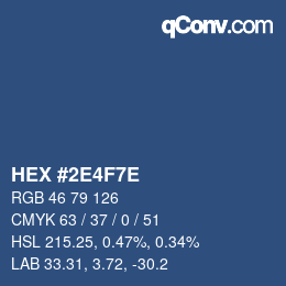 カラーコード: HEX #2E4F7E | qconv.com