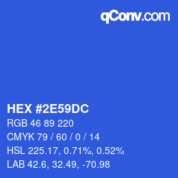 Farbcode: HEX #2E59DC | qconv.com