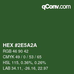 Color code: HEX #2E5A2A | qconv.com