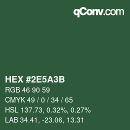 Color code: HEX #2E5A3B | qconv.com
