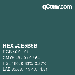 Color code: HEX #2E5B5B | qconv.com
