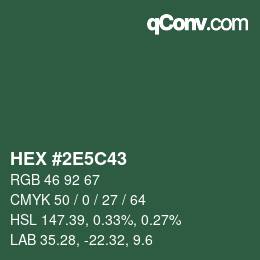 カラーコード: HEX #2E5C43 | qconv.com