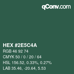 Color code: HEX #2E5C4A | qconv.com