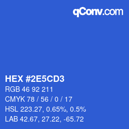 カラーコード: HEX #2E5CD3 | qconv.com