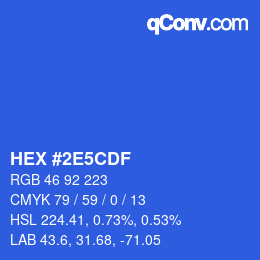 カラーコード: HEX #2E5CDF | qconv.com
