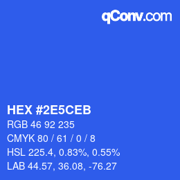 カラーコード: HEX #2E5CEB | qconv.com