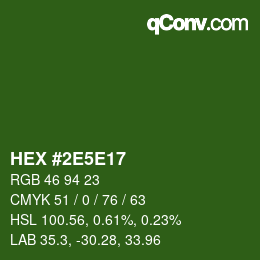 Color code: HEX #2E5E17 | qconv.com