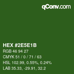 Código de color: HEX #2E5E1B | qconv.com
