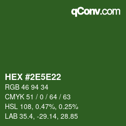 Color code: HEX #2E5E22 | qconv.com
