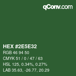 Color code: HEX #2E5E32 | qconv.com