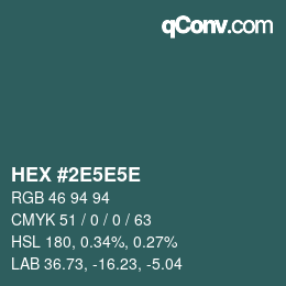 Color code: HEX #2E5E5E | qconv.com