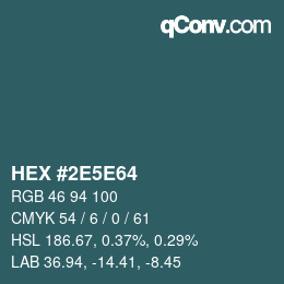 Color code: HEX #2E5E64 | qconv.com