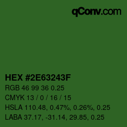 Code couleur: HEX #2E63243F | qconv.com