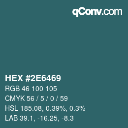 Color code: HEX #2E6469 | qconv.com