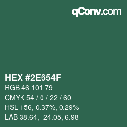 Color code: HEX #2E654F | qconv.com