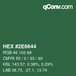 Color code: HEX #2E6644 | qconv.com