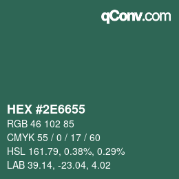 Color code: HEX #2E6655 | qconv.com