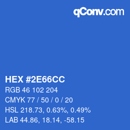 Farbcode: HEX #2E66CC | qconv.com