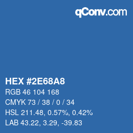 颜色代码: HEX #2E68A8 | qconv.com