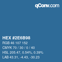 カラーコード: HEX #2E6B98 | qconv.com