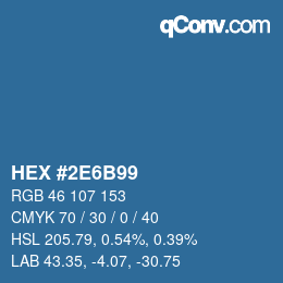 颜色代码: HEX #2E6B99 | qconv.com