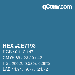 颜色代码: HEX #2E7193 | qconv.com