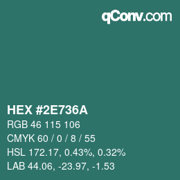 Color code: HEX #2E736A | qconv.com