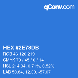 Farbcode: HEX #2E78DB | qconv.com