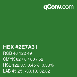 Color code: HEX #2E7A31 | qconv.com