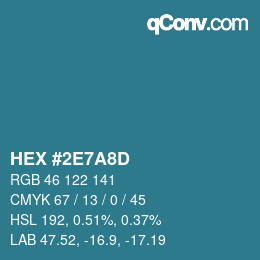 Color code: HEX #2E7A8D | qconv.com