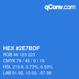 Color code: HEX #2E7BDF | qconv.com