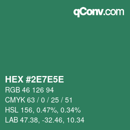 Color code: HEX #2E7E5E | qconv.com