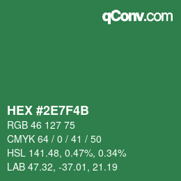 Color code: HEX #2E7F4B | qconv.com