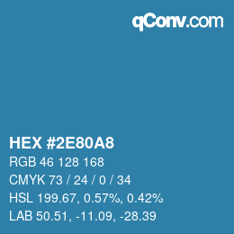 Color code: HEX #2E80A8 | qconv.com