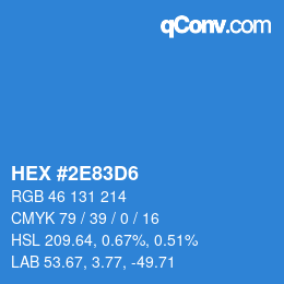 颜色代码: HEX #2E83D6 | qconv.com