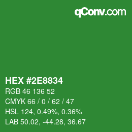 Color code: HEX #2E8834 | qconv.com