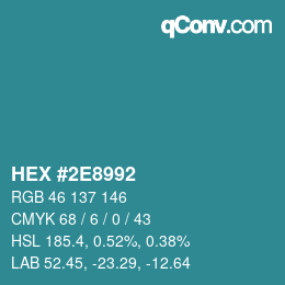 Color code: HEX #2E8992 | qconv.com
