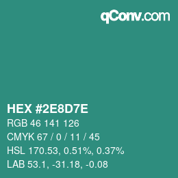 Color code: HEX #2E8D7E | qconv.com